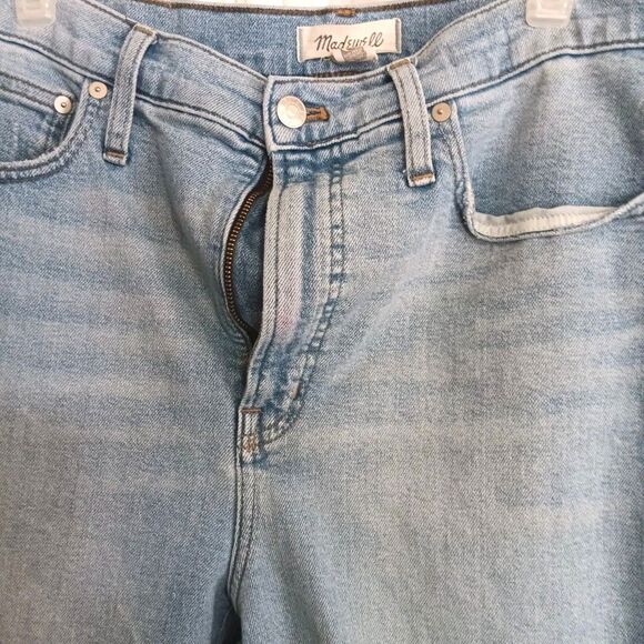MADEWELL Perfect Vintage Jeans Women’s P SZ 30P Distressed Raw Hem Light Wash - Picture 2 of 14